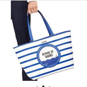 Kate Spade “Beware of Sharks” Jules Tote Bag with Porthole